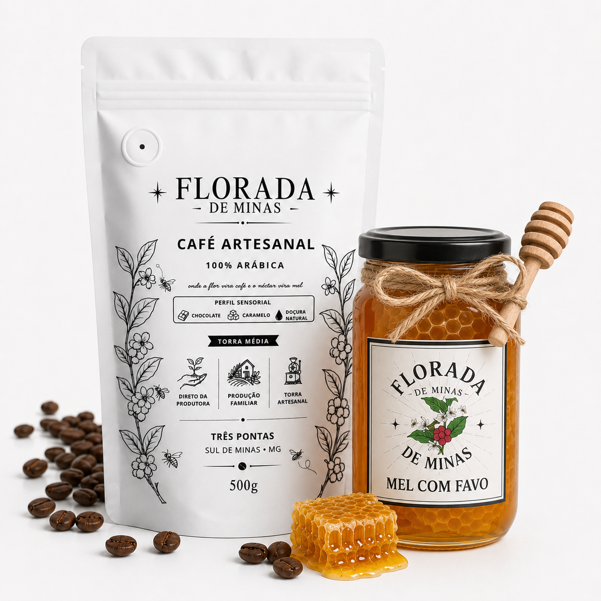Kit Mel com Favo & Café Especial Florada de Minas | 500G